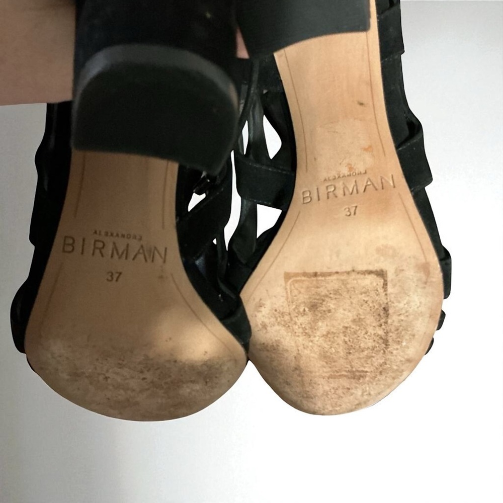 Alexandre Birman Loretta Black Suede Cutout Block Heel Sandals EU 37 US 7 - Picture 8 of 14